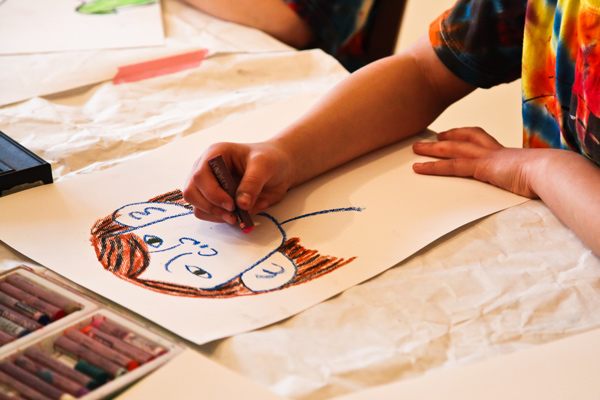 A child drawring at ArtHaus